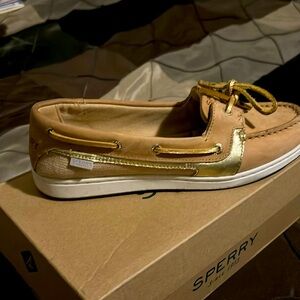 Sperry Starfish Linen/Gold